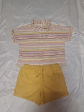 Old Navy + Wonder Nation Linen Blend Shorts And Top, Size 5T